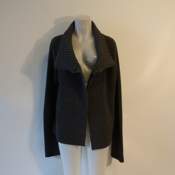 Womens Kookai Gray Knit Open Cardigan Sweater 3/ L* - Picture 2 of 9